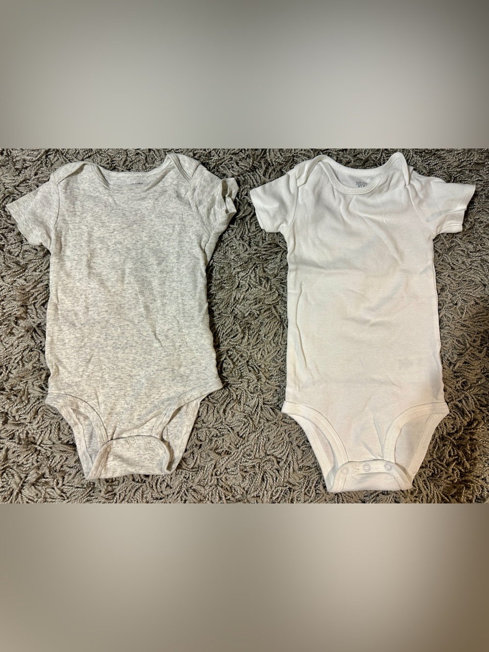 Carter's White and Light Gray Baby One-Piece Bodysuits